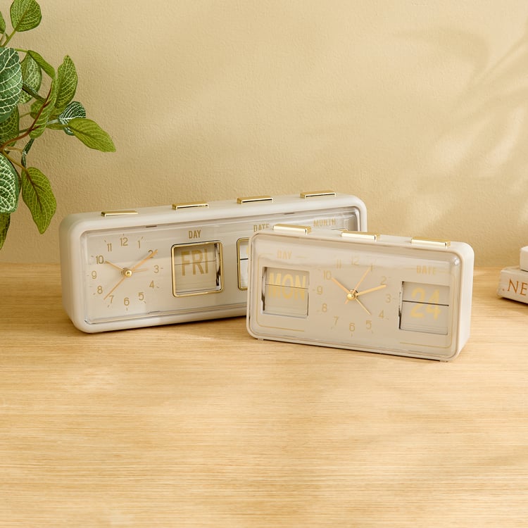 Casablanca Glimmer Table Clock with Day and Date - 24x6x9cm
