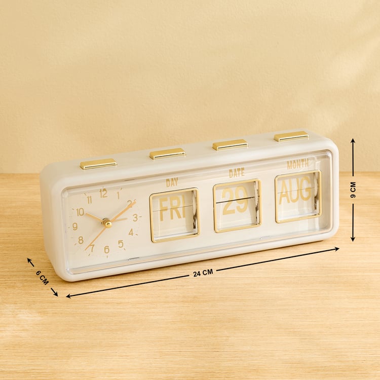 Casablanca Glimmer Table Clock with Day and Date - 24x6x9cm