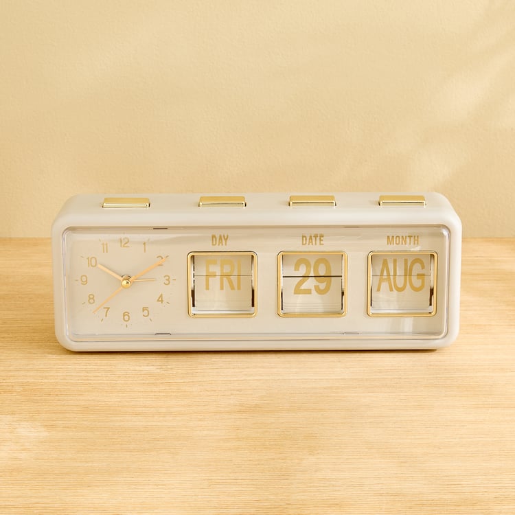 Casablanca Glimmer Table Clock with Day and Date - 24x6x9cm