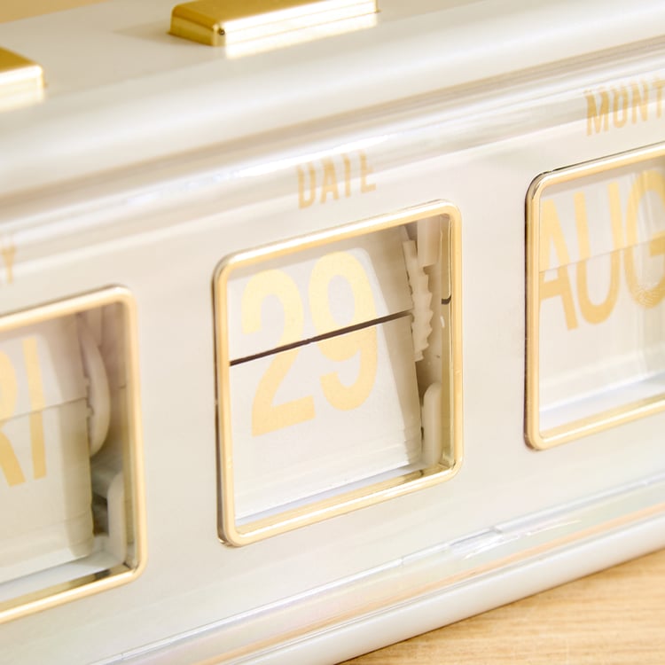 Casablanca Glimmer Table Clock with Day and Date - 24x6x9cm