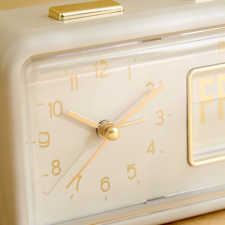Casablanca Glimmer Table Clock with Day and Date - 24x6x9cm