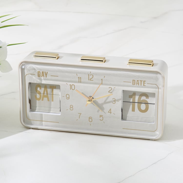 Casablanca Glimmer Table Clock with Day and Date - 16.5x5.5x9.5cm