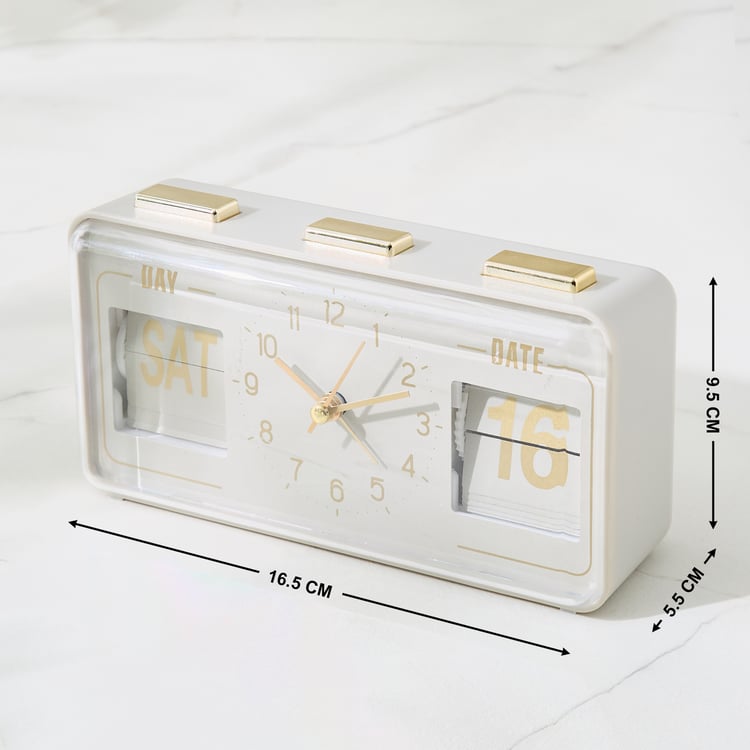 Casablanca Glimmer Table Clock with Day and Date - 16.5x5.5x9.5cm