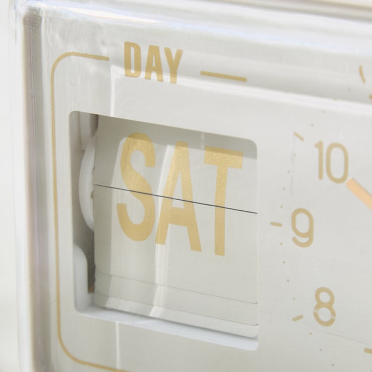 Casablanca Glimmer Table Clock with Day and Date - 16.5x5.5x9.5cm
