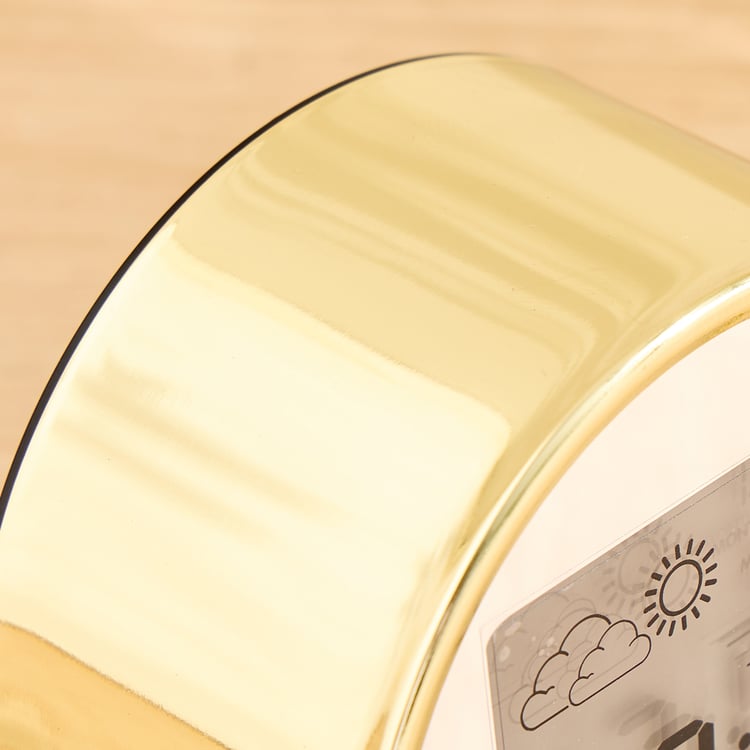 Casablanca Glimmer Metal LCD Table Clock - 10x5.5x10cm