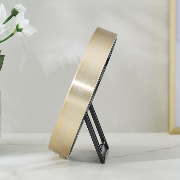 Casablanca Glimmer Aluminium LCD Table Clock with Mirror - 15x2.5cm