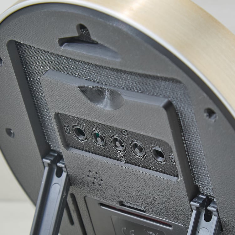 Casablanca Glimmer Aluminium LCD Table Clock with Mirror - 15x2.5cm