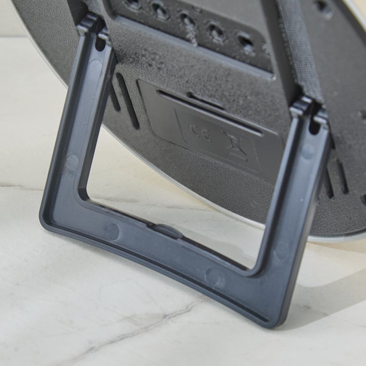 Casablanca Glimmer Aluminium LCD Table Clock with Mirror - 15x2.5cm