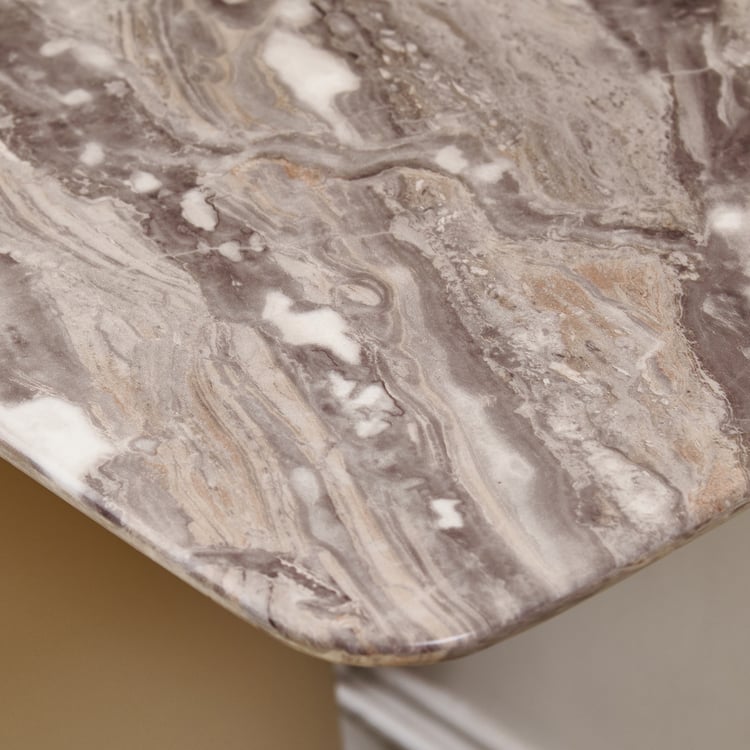 Clair De Lune Faux Marble Top Console Table - Brown
