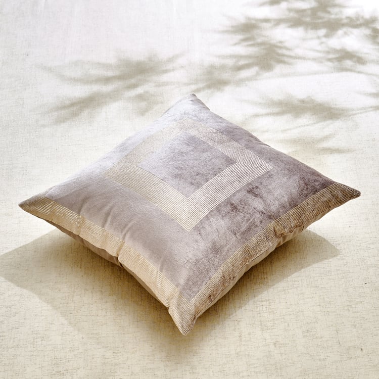 Glimmer Dusk Velin Prism Brixa Set of 2 Velvet Finish Foil Print Cushion Covers - 40x40cm