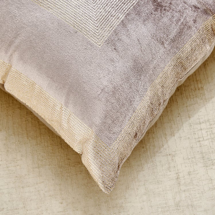 Glimmer Dusk Velin Prism Brixa Set of 2 Velvet Finish Foil Print Cushion Covers - 40x40cm