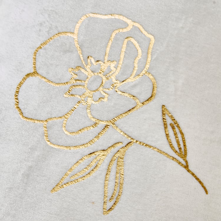 Glimmer Luxe Velin Sprig Brixa Set of 2 Velvet Finish Foil Print Cushion Covers - 50x30cm