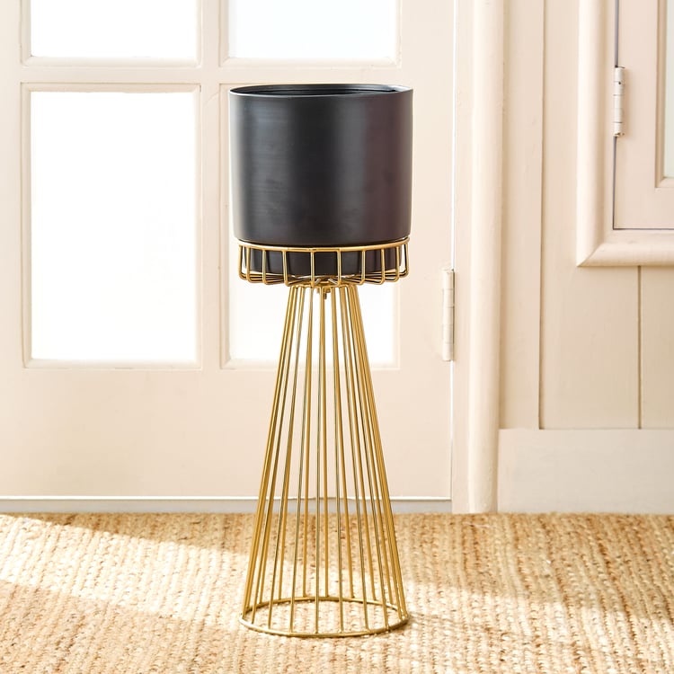 Gardenia Fest Set of 2 Metal Floor Planters with Stand