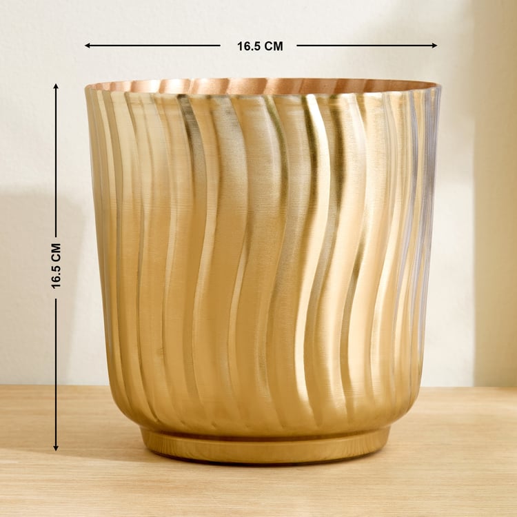 Gardenia Fest Metal Swirl Planter - Small