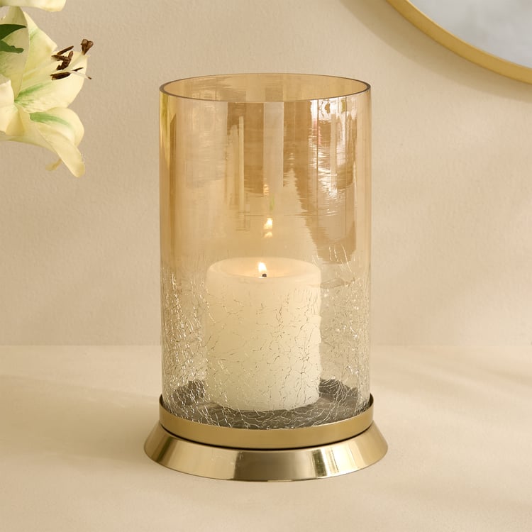 Austin Glass Crackled Votive Candle Holder