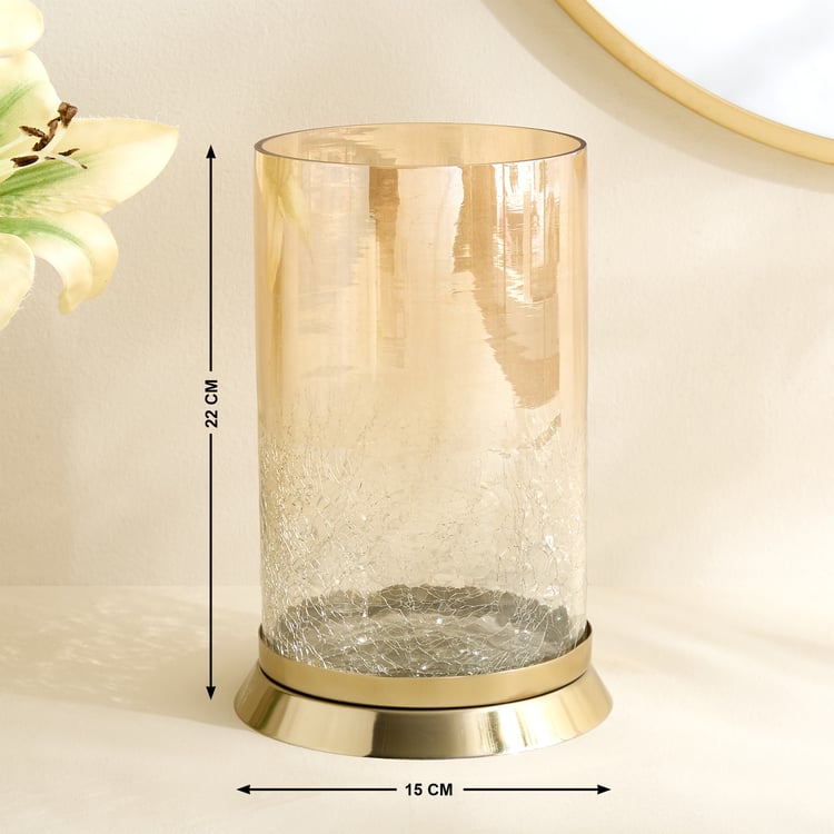 Austin Glass Crackled Votive Candle Holder