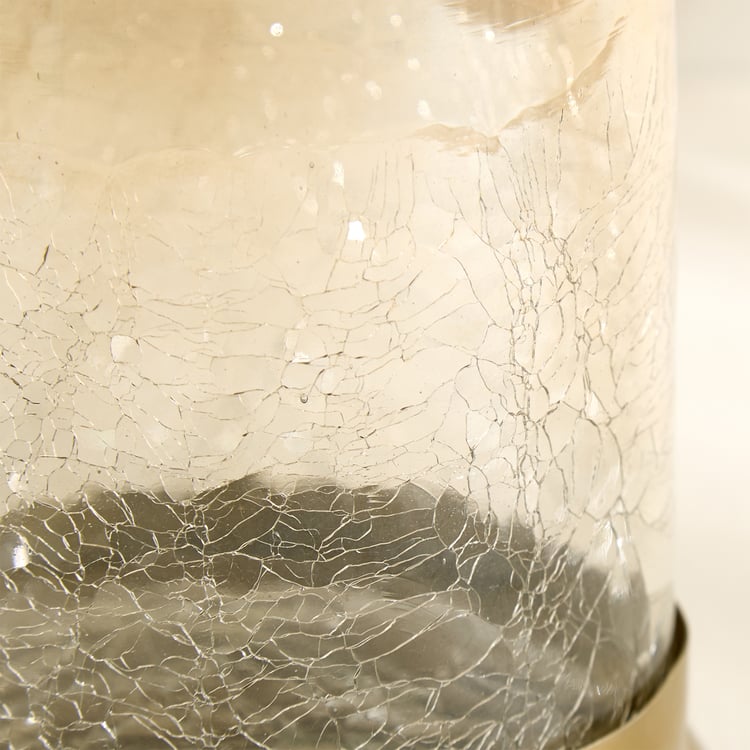 Austin Glass Crackled Votive Candle Holder