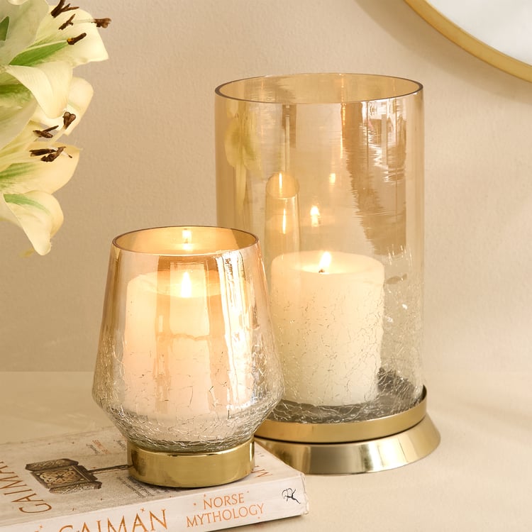 Austin Glass Crackled T-Light Holder