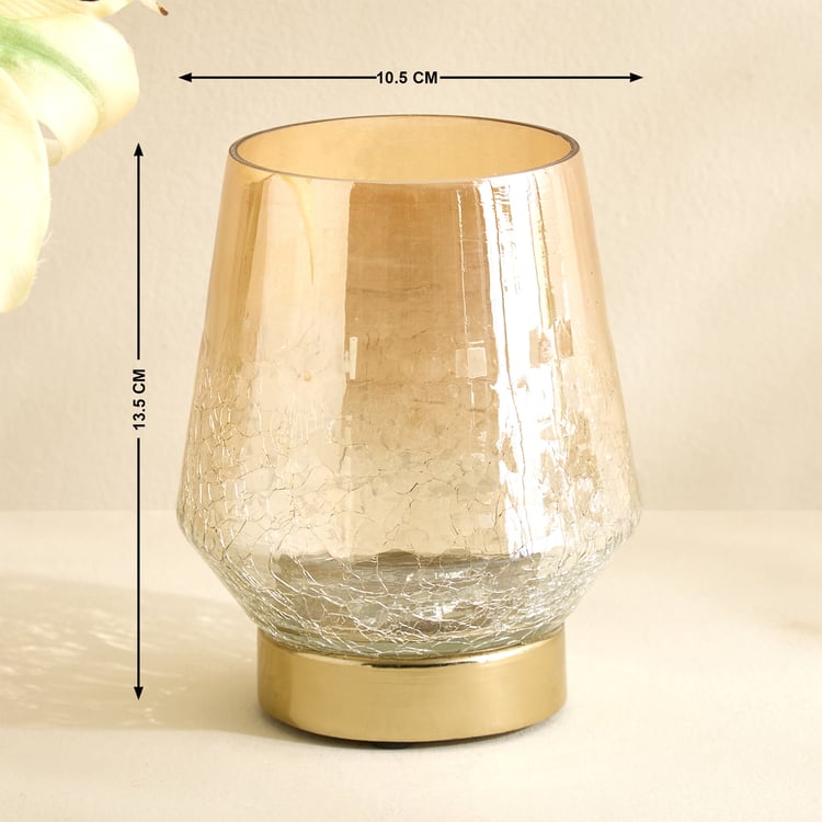 Austin Glass Crackled T-Light Holder