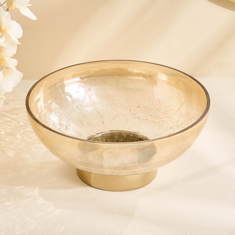 Austin Glass Crackled Decorative Bowl
