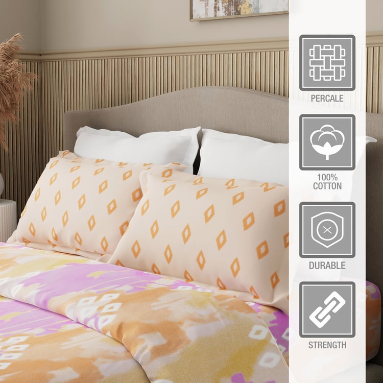BOUTIQUE LIVING Embrace Cotton 152TC Geometric Print 3Pcs Queen Bedsheet Set