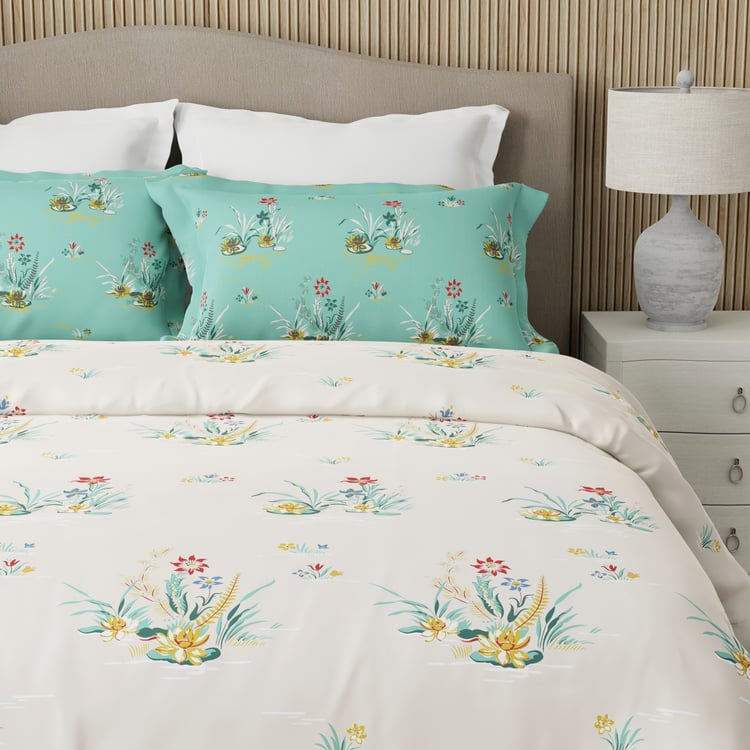 BOUTIQUE LIVING Embrace Cotton 152TC Floral Print 3Pcs Queen Bedsheet Set