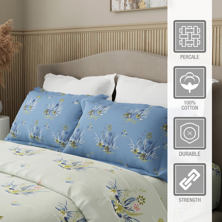 BOUTIQUE LIVING Embrace Cotton 152TC Floral Print 3Pcs Queen Bedsheet Set