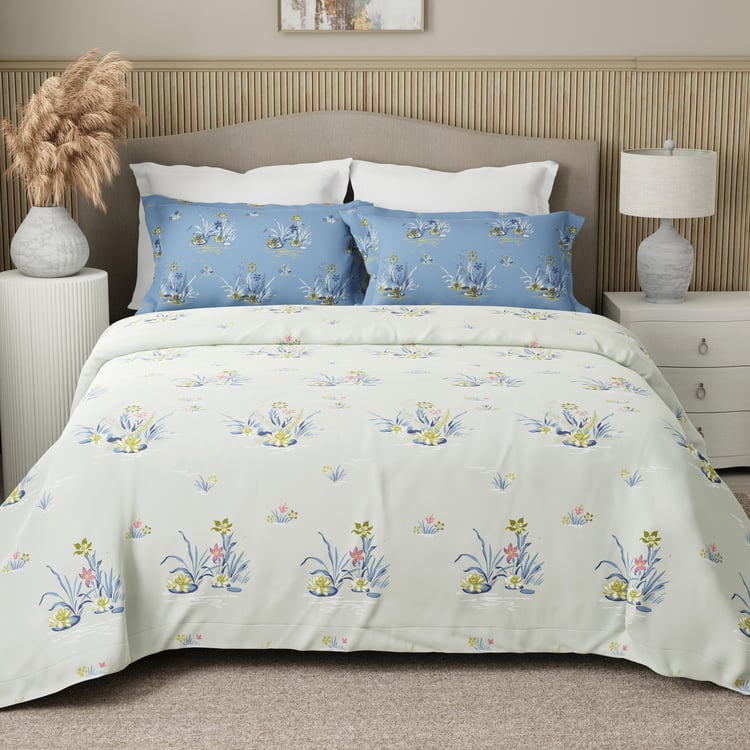 BOUTIQUE LIVING Embrace Cotton 152TC Floral Print 3Pcs Queen Bedsheet Set
