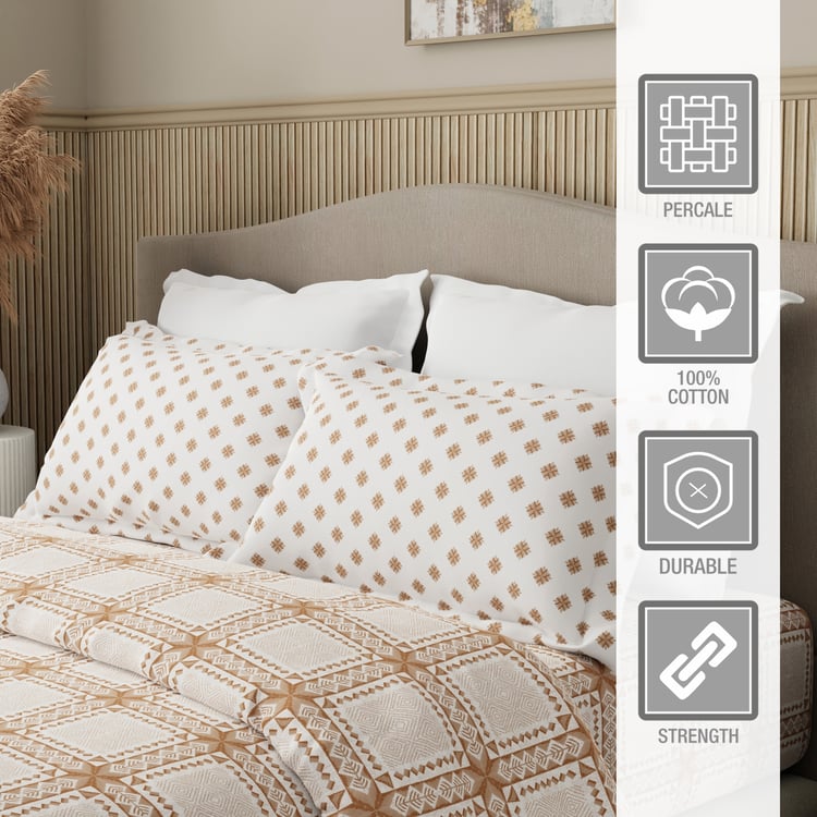 BOUTIQUE LIVING Embrace Cotton 152TC Checked 3Pcs Queen Bedsheet Set