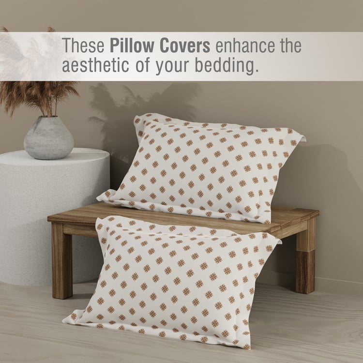 BOUTIQUE LIVING Embrace Cotton 152TC Checked 3Pcs Queen Bedsheet Set