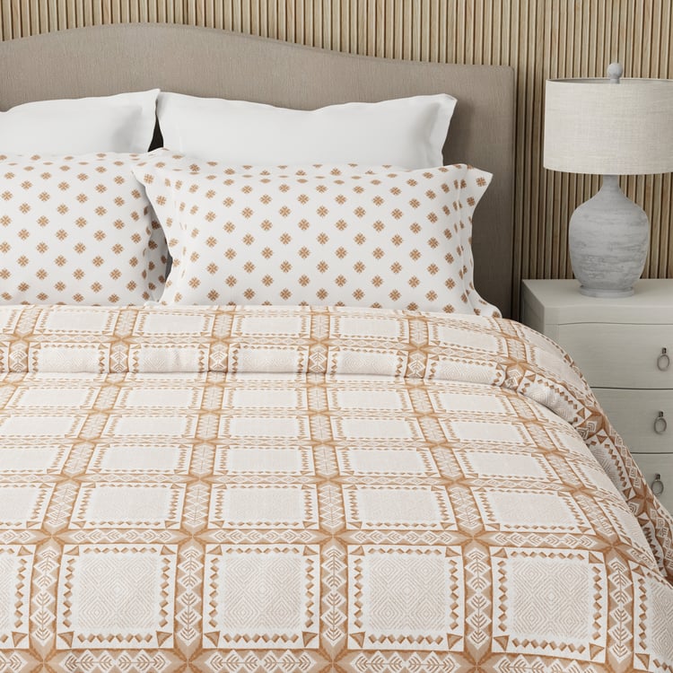 BOUTIQUE LIVING Embrace Cotton 152TC Checked 3Pcs Queen Bedsheet Set