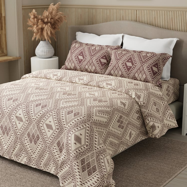 BOUTIQUE LIVING Embrace Cotton 152TC Geometric Print 3Pcs Queen Bedsheet Set