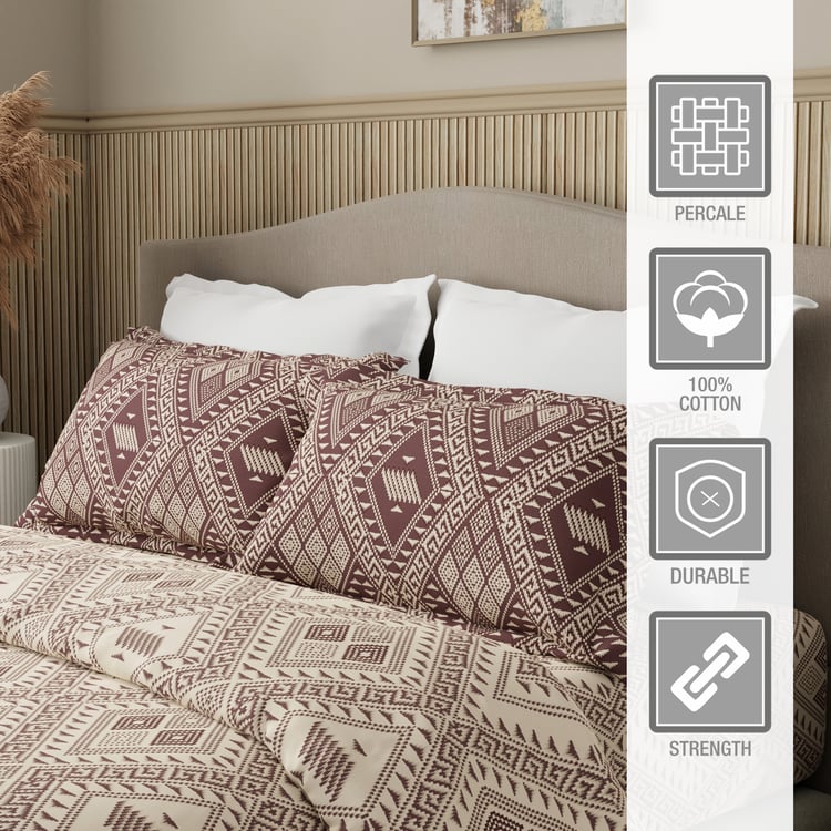 BOUTIQUE LIVING Embrace Cotton 152TC Geometric Print 3Pcs Queen Bedsheet Set