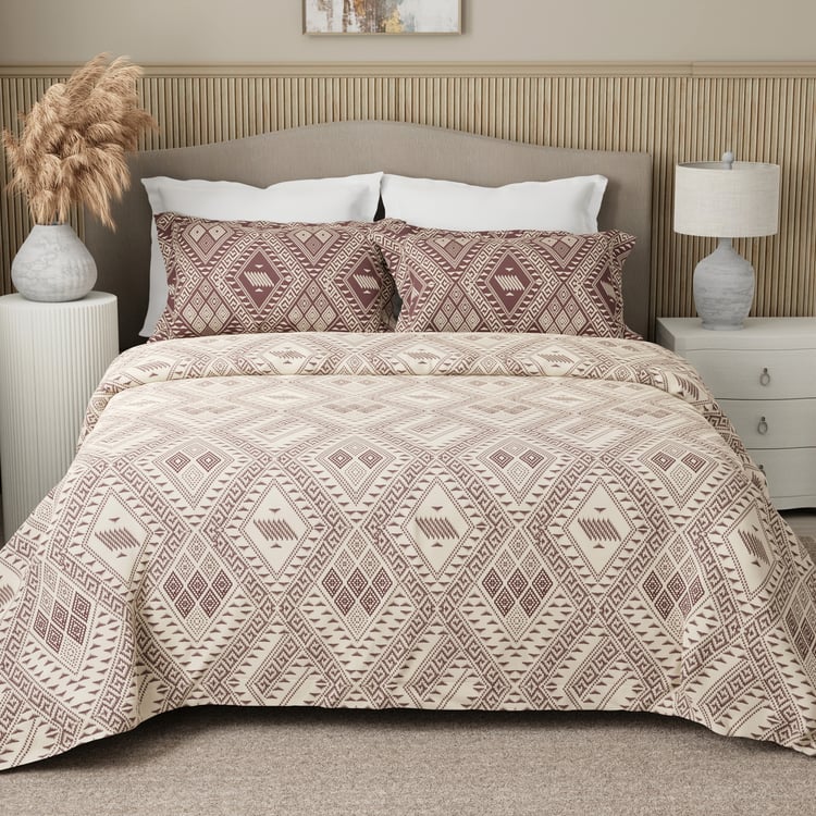 BOUTIQUE LIVING Embrace Cotton 152TC Geometric Print 3Pcs Queen Bedsheet Set