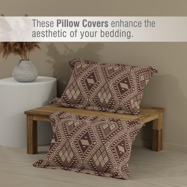 BOUTIQUE LIVING Embrace Cotton 152TC Geometric Print 3Pcs Queen Bedsheet Set