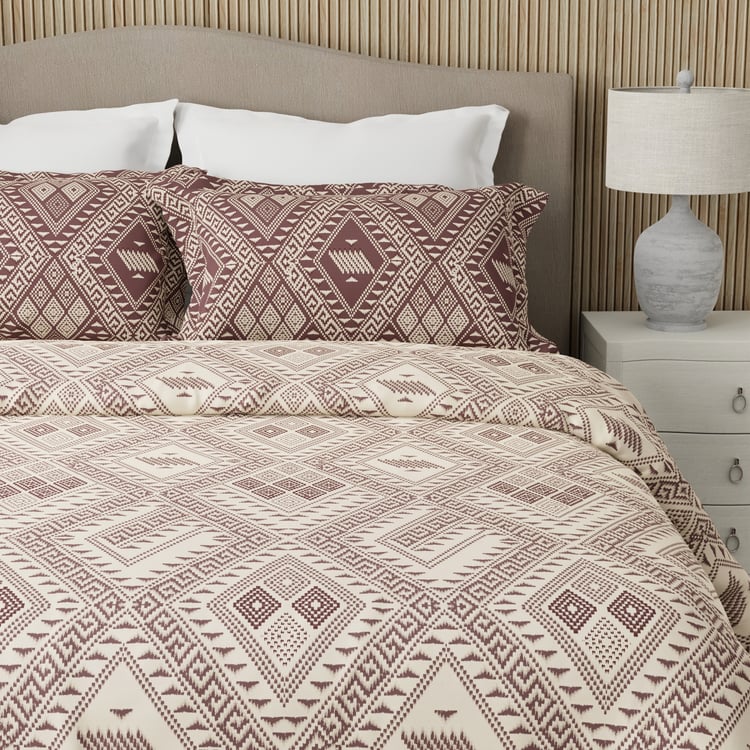 BOUTIQUE LIVING Embrace Cotton 152TC Geometric Print 3Pcs Queen Bedsheet Set