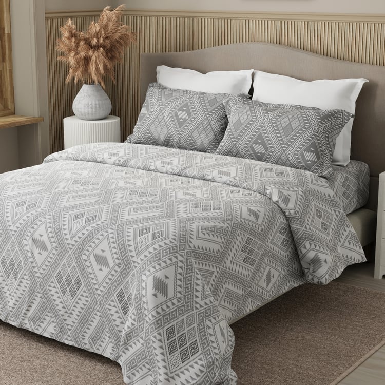 BOUTIQUE LIVING Embrace Cotton 152TC Geometric Print 3Pcs Queen Bedsheet Set