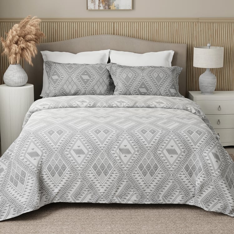 BOUTIQUE LIVING Embrace Cotton 152TC Geometric Print 3Pcs Queen Bedsheet Set