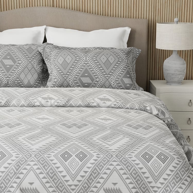 BOUTIQUE LIVING Embrace Cotton 152TC Geometric Print 3Pcs Queen Bedsheet Set