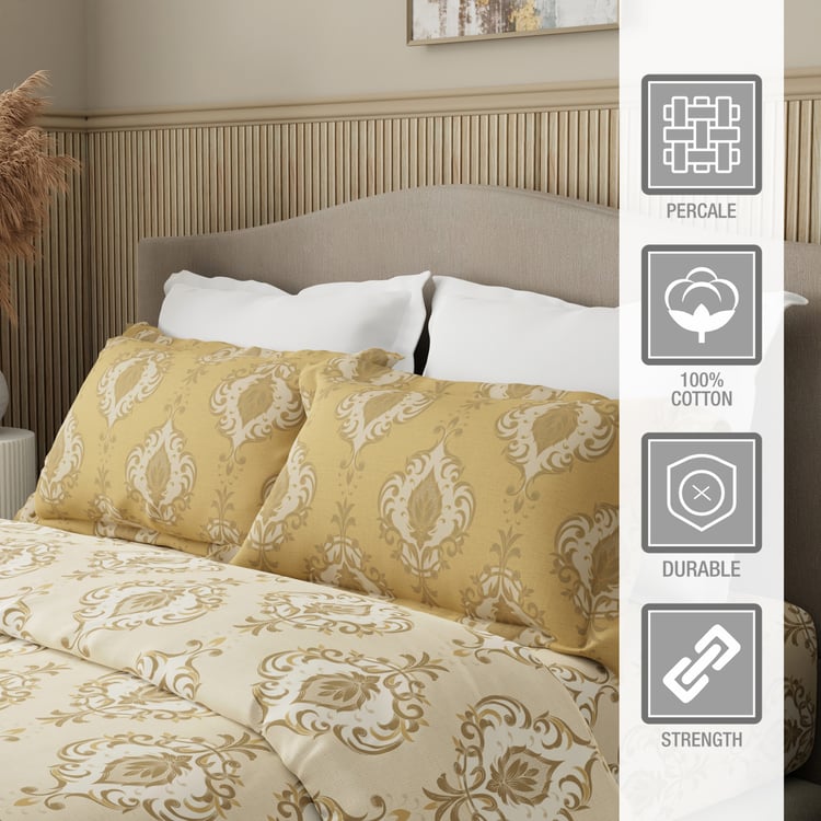 BOUTIQUE LIVING Embrace Cotton 152TC Ethnic Print 3Pcs Queen Bedsheet Set