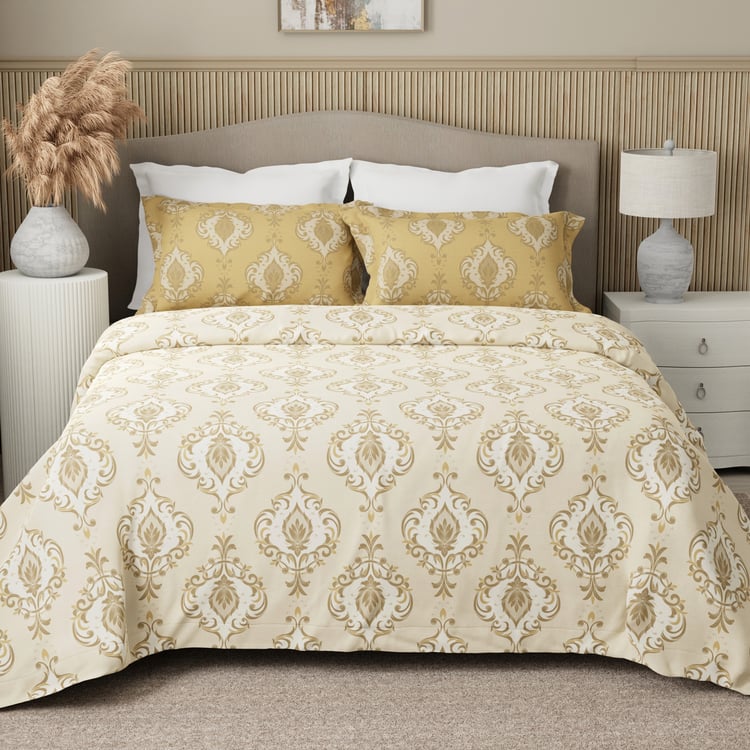 BOUTIQUE LIVING Embrace Cotton 152TC Ethnic Print 3Pcs Queen Bedsheet Set