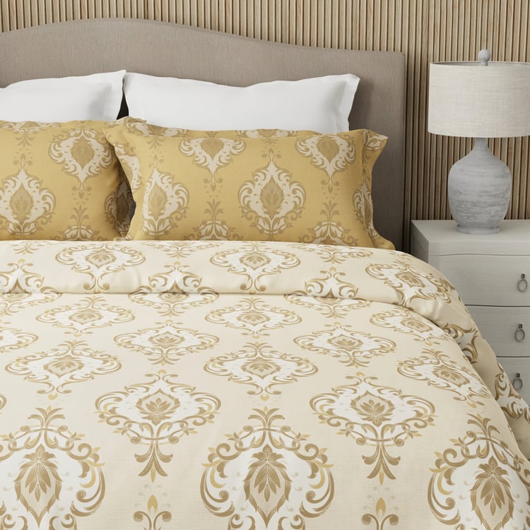 BOUTIQUE LIVING Embrace Cotton 152TC Ethnic Print 3Pcs Queen Bedsheet Set