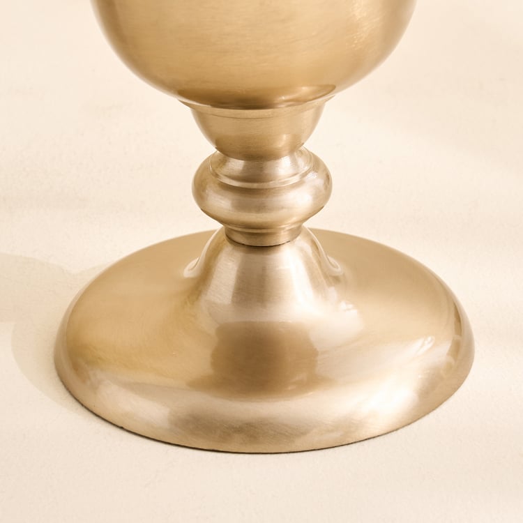 Brill Aluminium Floral Etched Vase - Large