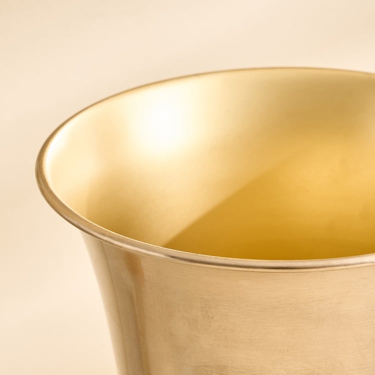 Brill Aluminium Floral Etched Vase - Large
