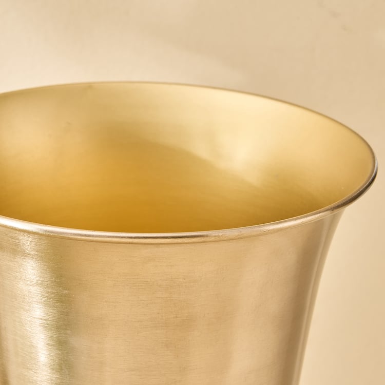 Brill Aluminium Floral Etched Vase - Medium