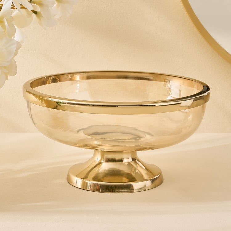 Brill Glass Glass Decorative Bowl with Pedestal Stand