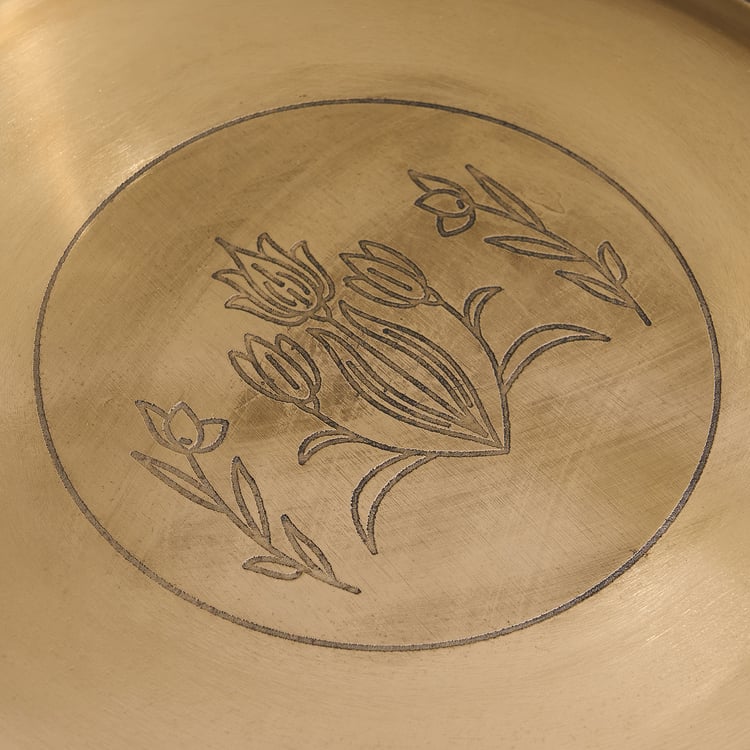 Brill Metal Floral Etched Decorative Tray