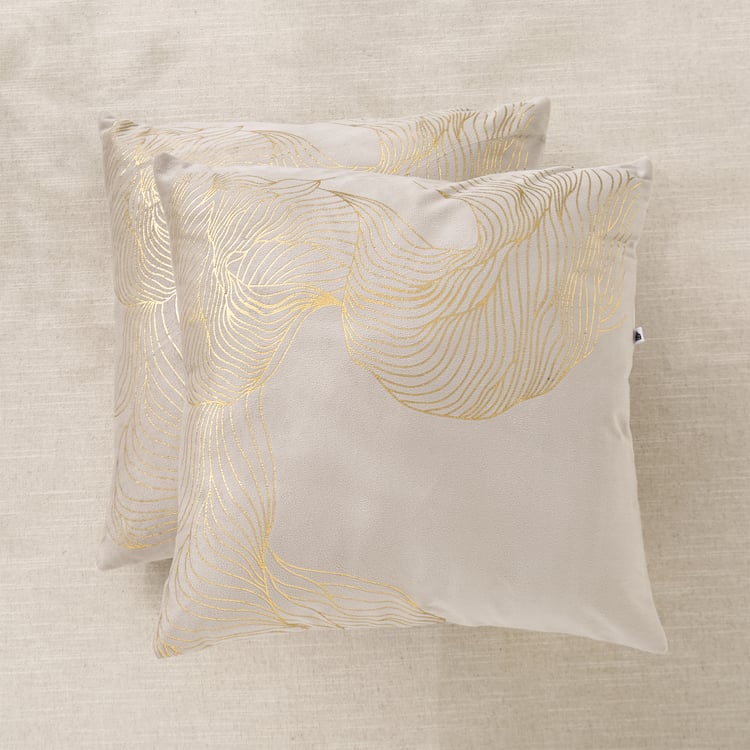Dazzle Cosmic Set of 2 Velvet Foil Print Filled Cushions - 40x40cm