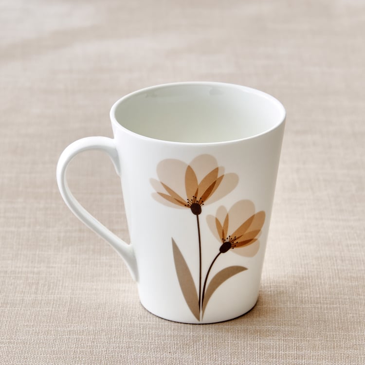 Mandarin Monalisa Set of 3 Bone China Printed Coffee Mug - 340ml
