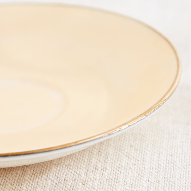 Corsica Iris Set of 4 Bone China Printed Cup and Saucer -180ml